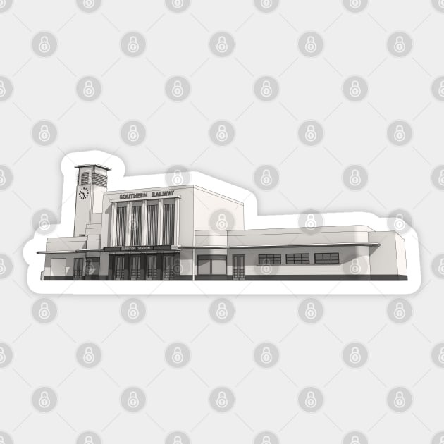 Surbiton Station Sticker by adam@adamdorman.com